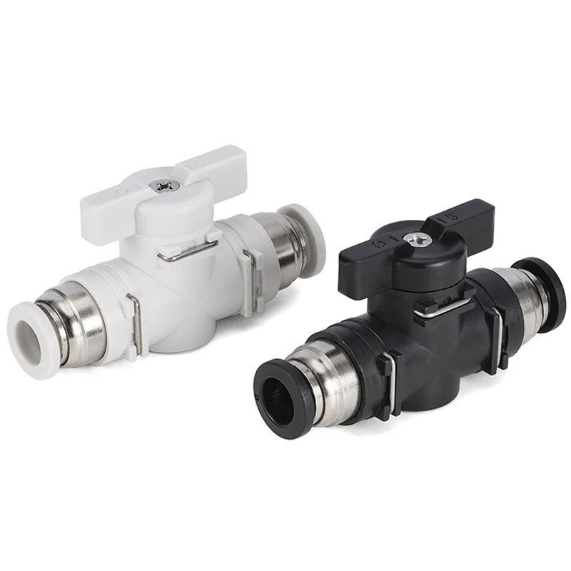 

BUC 4mm 6mm 8mm 10mm 12mm Pneumatic Push In Quick Joint Connector Hand Valve To Turn Switch Manual Ball Valve Current-limiting