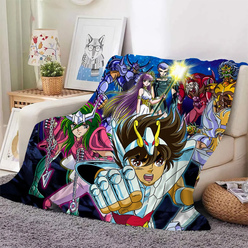 

Anime The Knights of The Zodiac Blanket 3D Printing Flannel Blanket Travel Blankets Hiking Picnic Blanket Sherpa Quilt