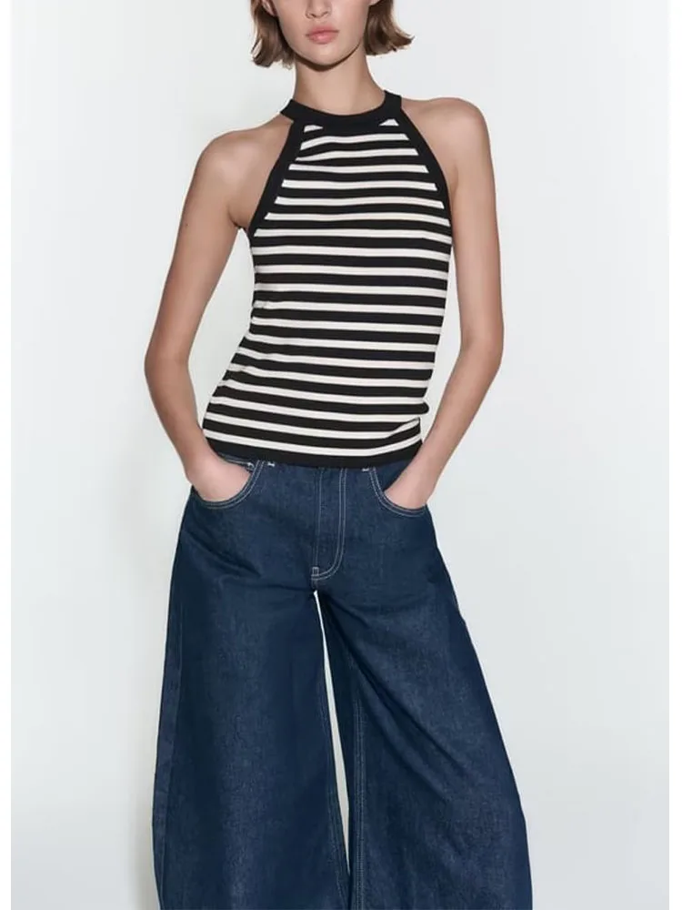 

New women's summer fashion sweet all-match basic knitted strapless halter neck sleeveless top vest bottoming shirt