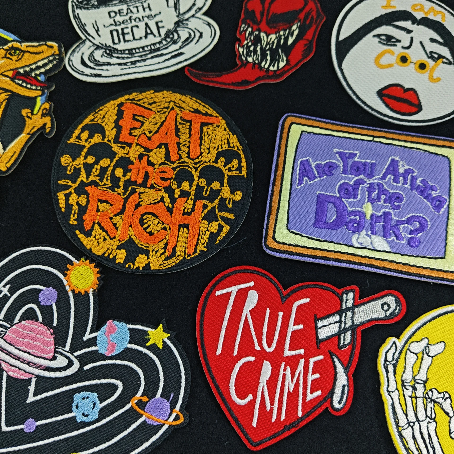 Панк вышивка рок-группа нашивки любовь череп гладильная аппликация для одежды