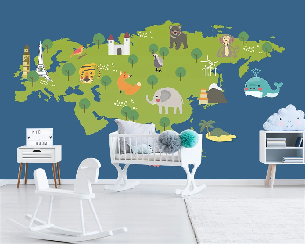 

beibehang Customized papel de parede modern new Nordic moisture-proof waterproof animal children's room background wallpaper