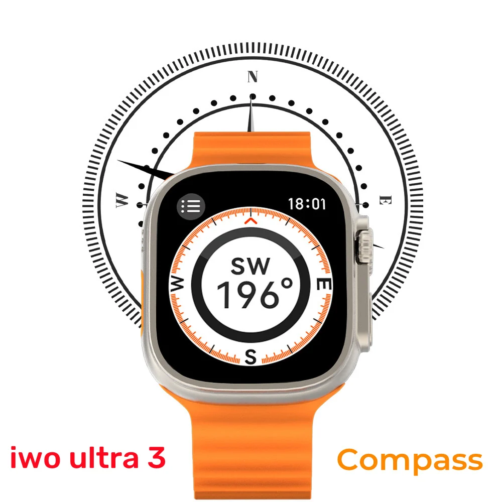 

HD8 Ultra (IWO Ultra 3) Smart Watch Men 49mm HD Screen Compass NFC Smartwatch Series 8 Sport Fitness Watch for Android IOS