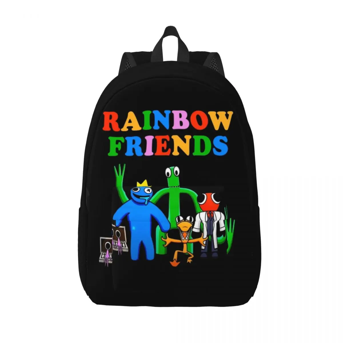 

Rainbow Friends Backpack for Boy Girl Kids Student School Bookbag Blue Red Monsters Daypack Preschool Primary Bag with Pocket