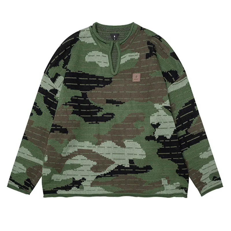 Хип-хоп большой вязаный свитер уличная винтажная мода свободный пуловер топы для