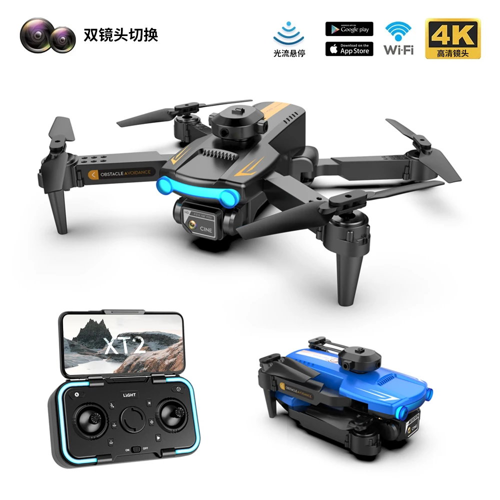 

2022 New LSRC XT2 Mini Drone 4K Dual Camera Four Side Obstacle Avoidance Optical Flow Positioning Foldable Quadcopter dron Toys