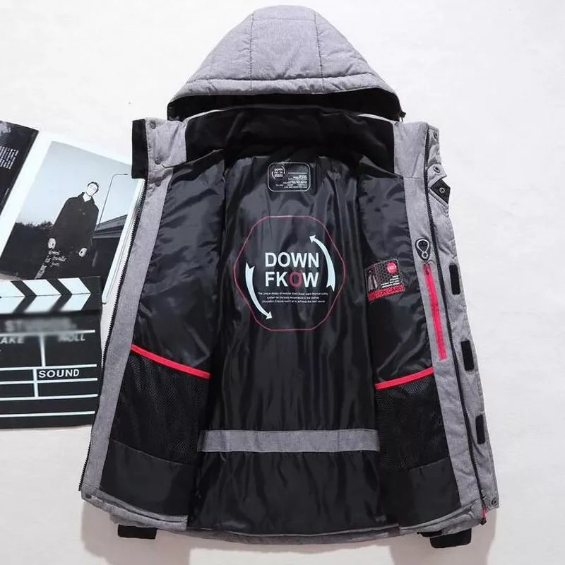 2022New Winter Jacket Men Casual White Duck Down Warm Hooded Coats Mens Outwear Windbreaker Thicken Parkas 4XL abrigo hombre cas
