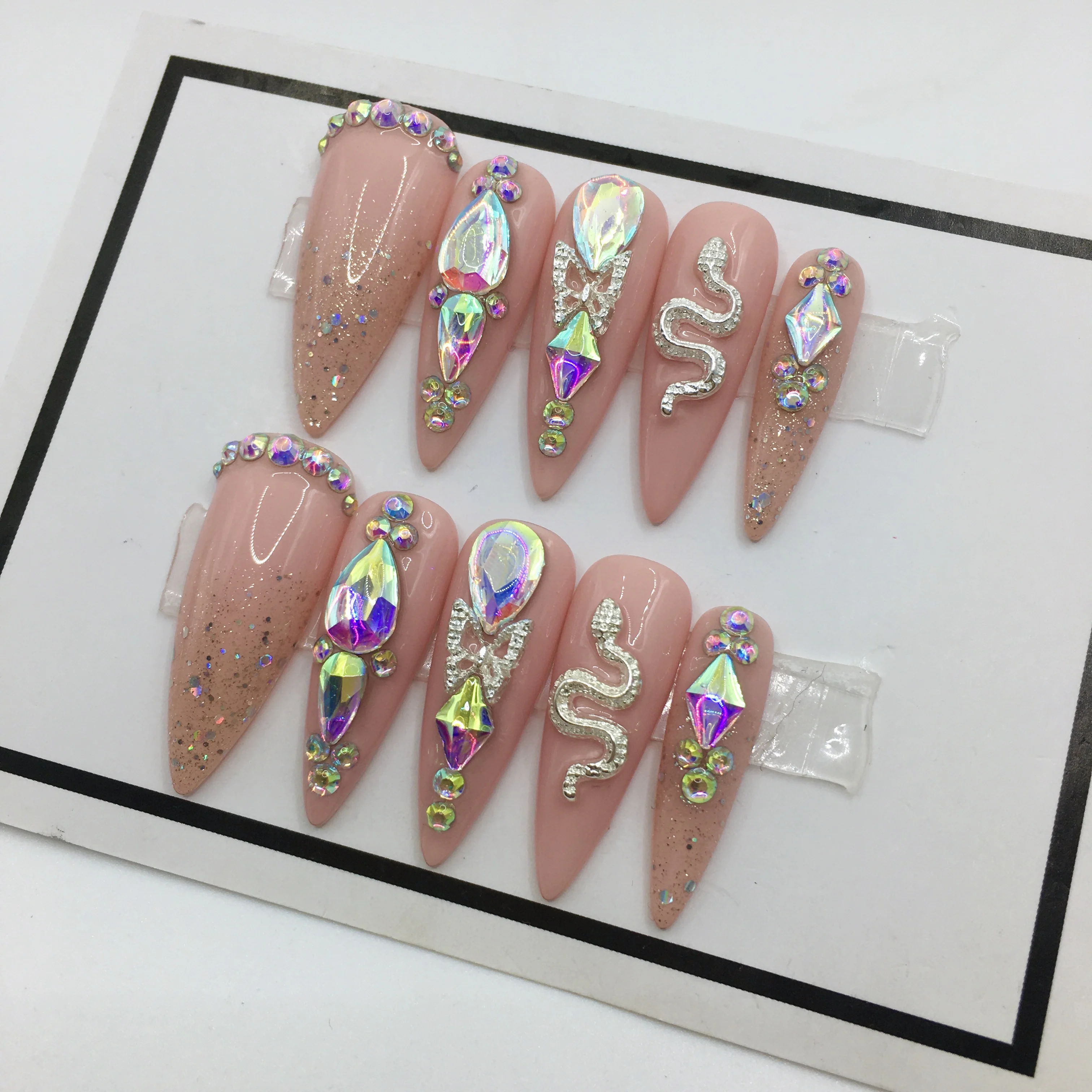 Лидер продаж 10 шт. нажмите на ногти искусственные светильник для ногтей