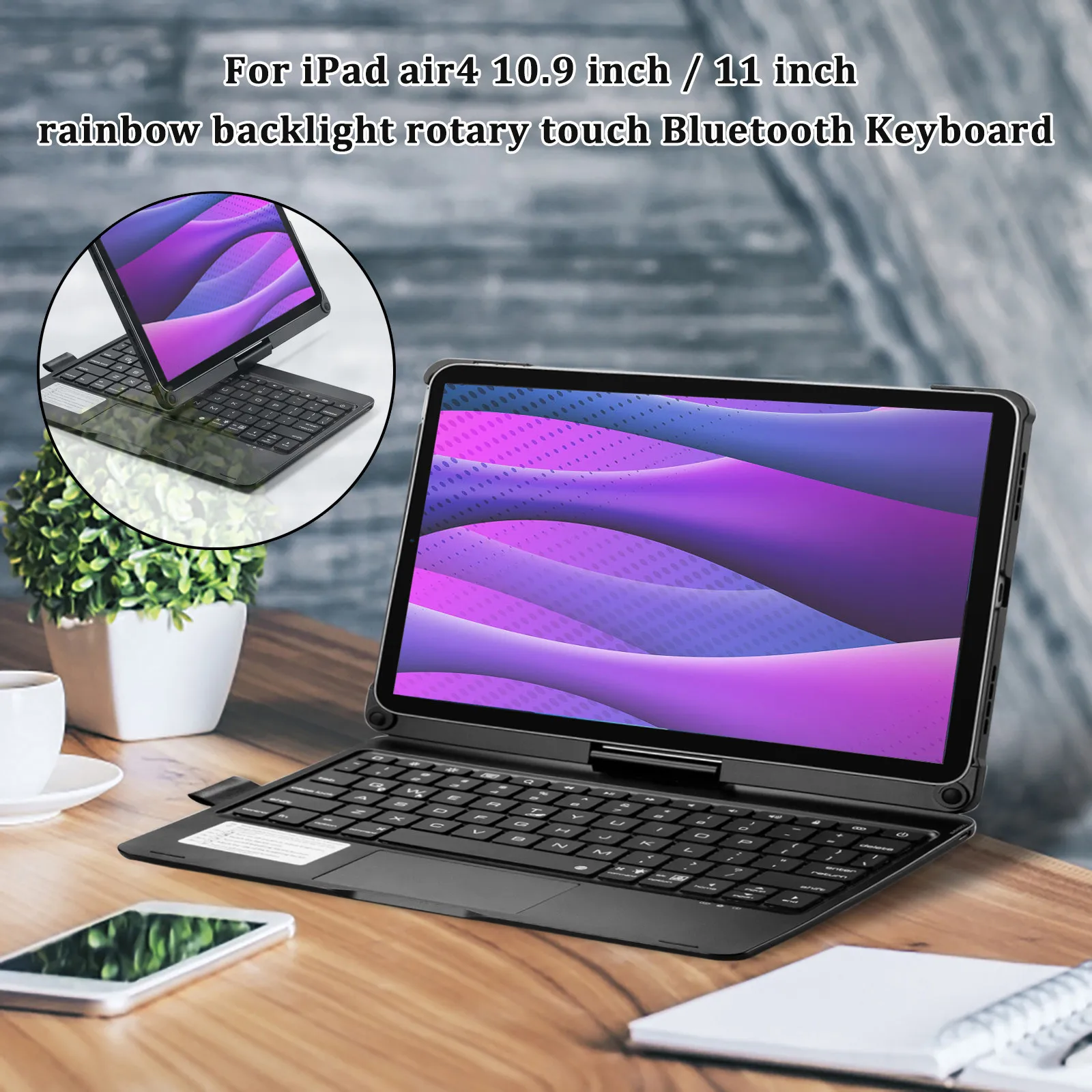 

Чехол для iPad Air4 360 дюйма, с Bluetooth-клавиатурой