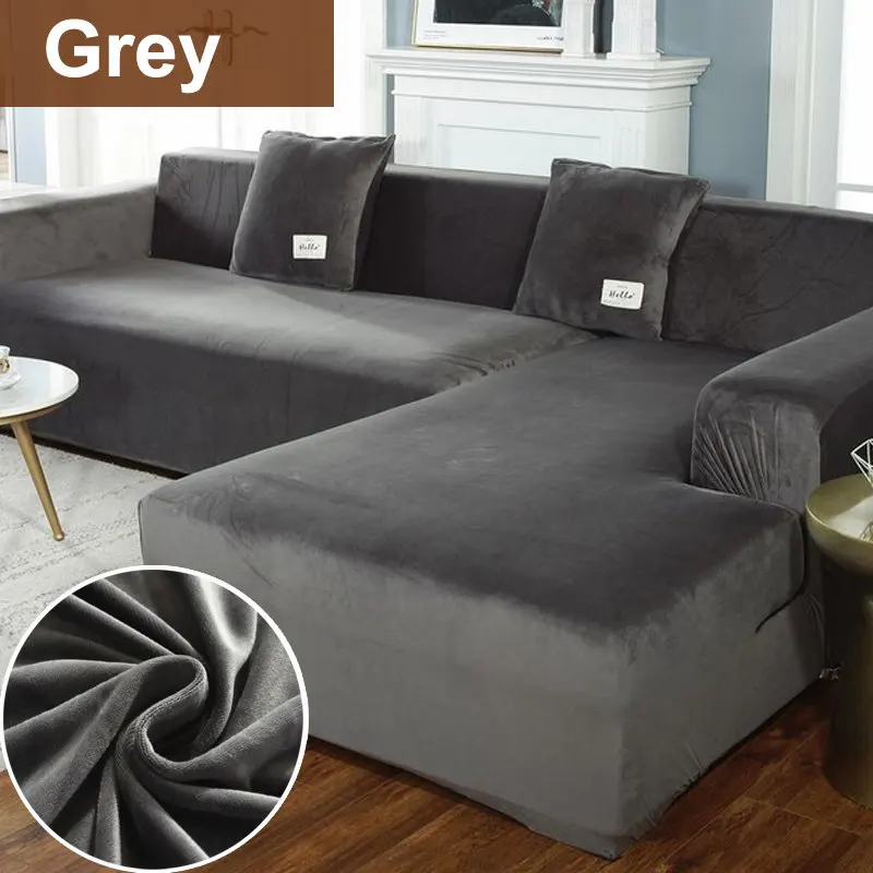 

Защитный чехол для дивана в гостиную, бархатная однотонная эластичная Подушка, комбинированная утолщенная Нескользящая скамейка, украшение для дома