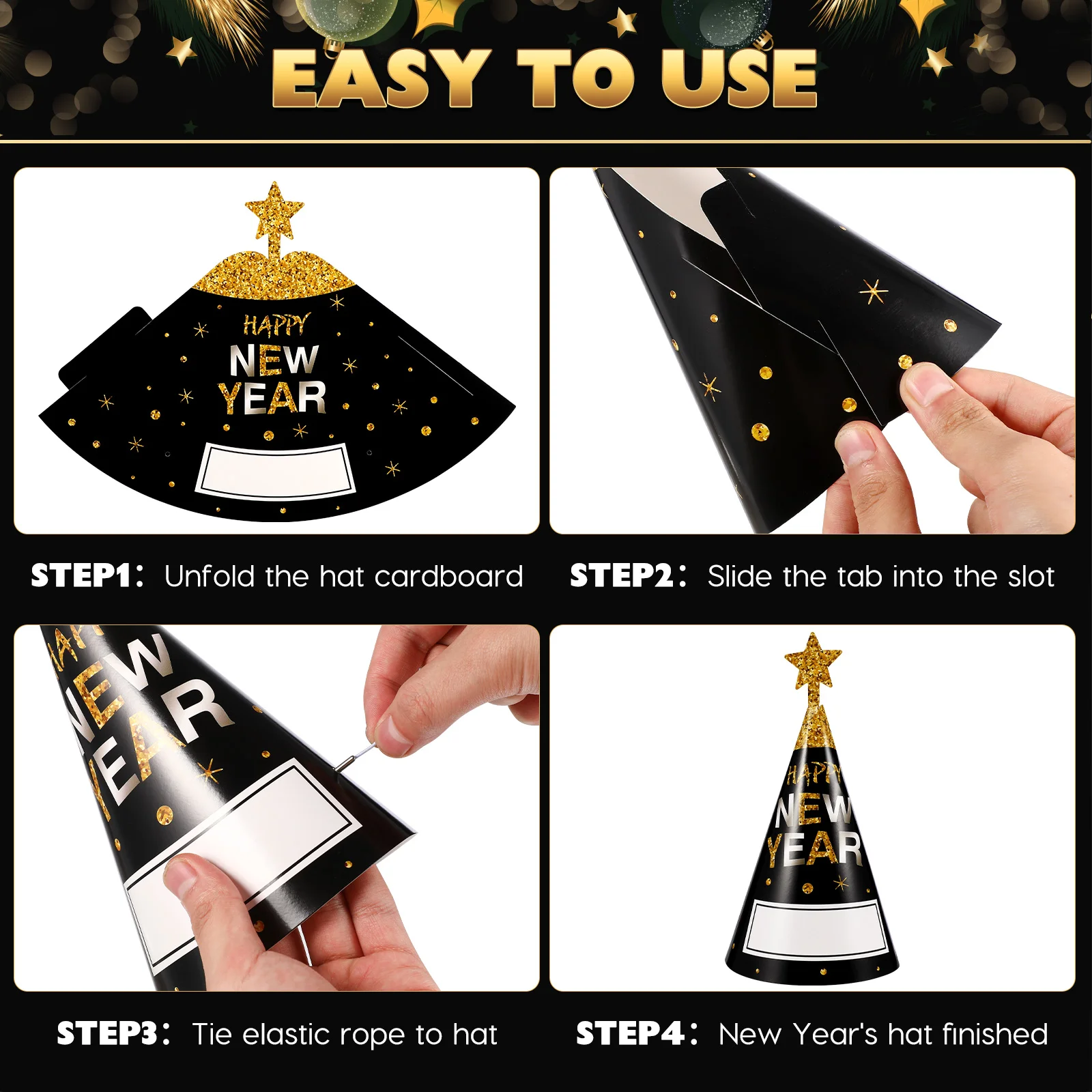 Набор для новогодней вечеринки повязки на голову цилиндр шляпы лет счастливый