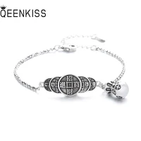 queenkiss bt6147 fine jewelry wholesale fashion woman girl mother birthday wedding gift vintage fortune coin tai silver bracelet