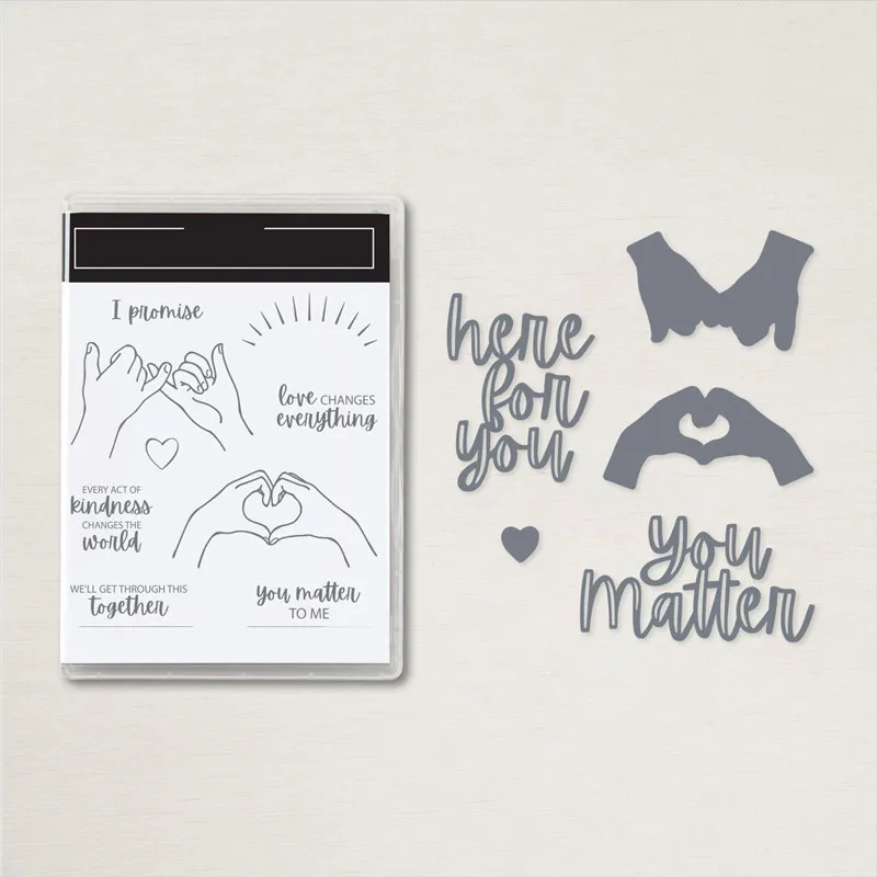 

Kindness Metal Cutting Dies And Clear Stamps For Greeting Cards Embossing Handmade Scrapbooking DIY 2023 New Arrival