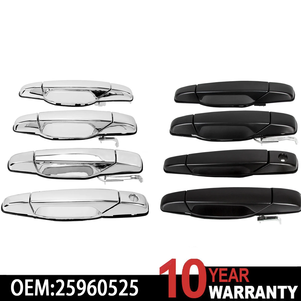 

Front Rear Left Right Exterior Door Handle For 2007-2013 Cadillac Escalade Chevy Avalanche Silverado Suburban Tahoe GMC 25960525