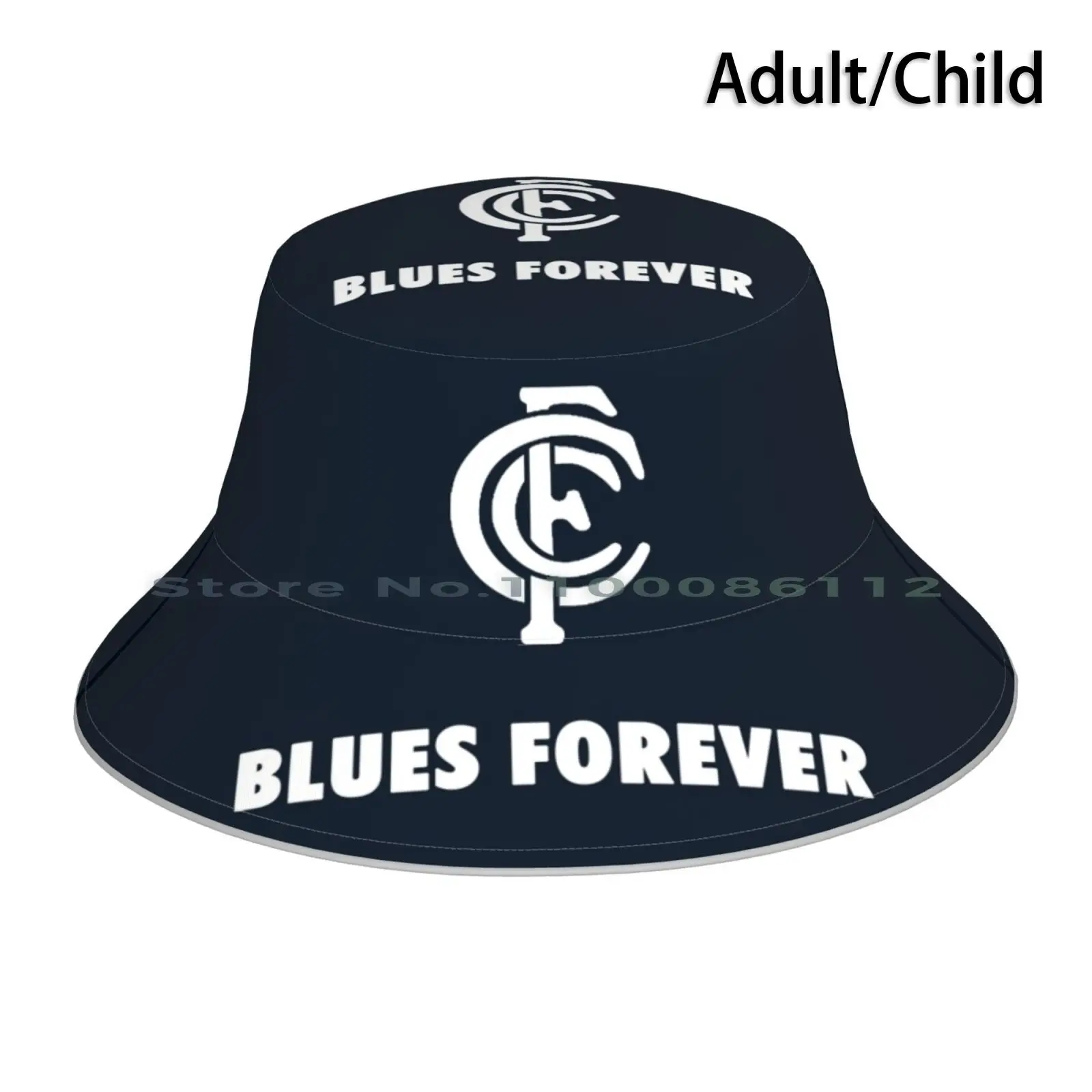 

Blues Forever-Carlton Football Club Artwork Bucket Hat Sun Cap Afl Australian Blues Forever Chant Fans Aussie Rules Footy