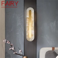 fairy nordic wall lamp postmodern luxurious brass fixtures rectangle design marble led living room bedroom lighting