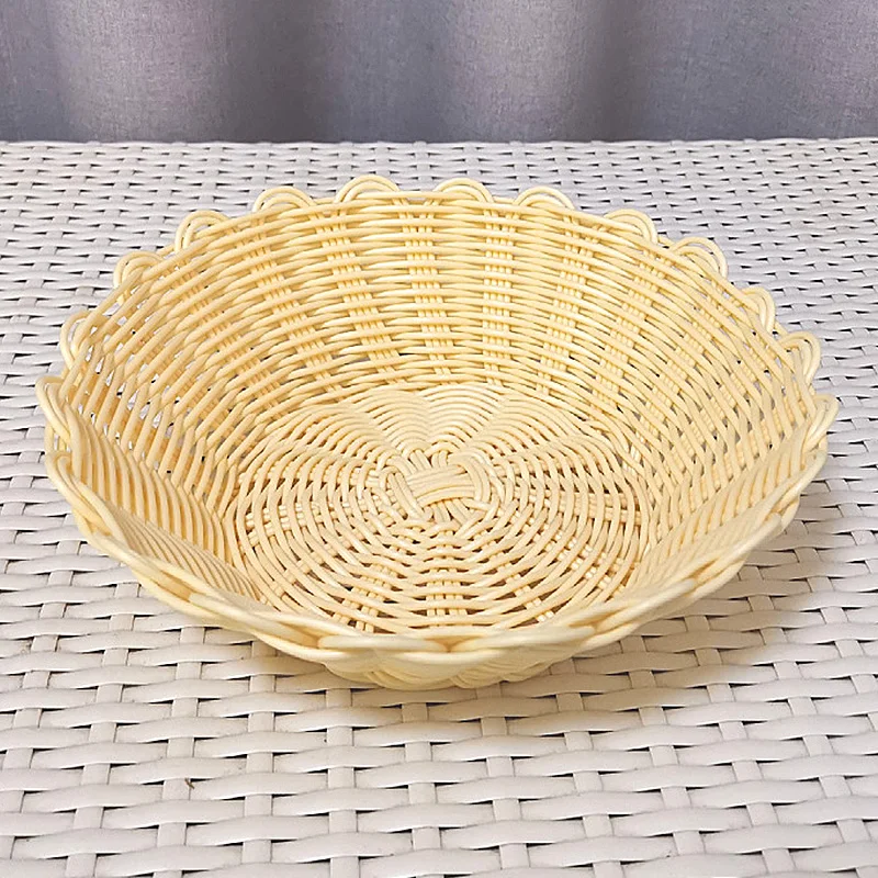 

Imitation Willow Rattan Bamboo Woven Fruit Basket Food Bread Cauliflower Basket Storage Basket Storage Basket Gift Basket