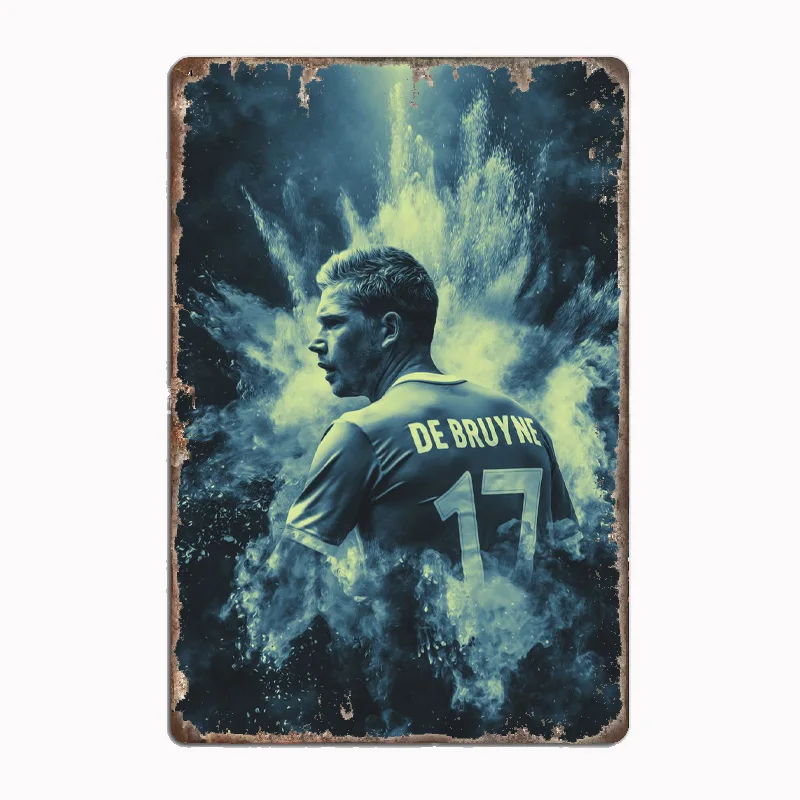 De Bruyne Иллюстрация Художественный Плакат Металлическая Табличка Клуб Домашний