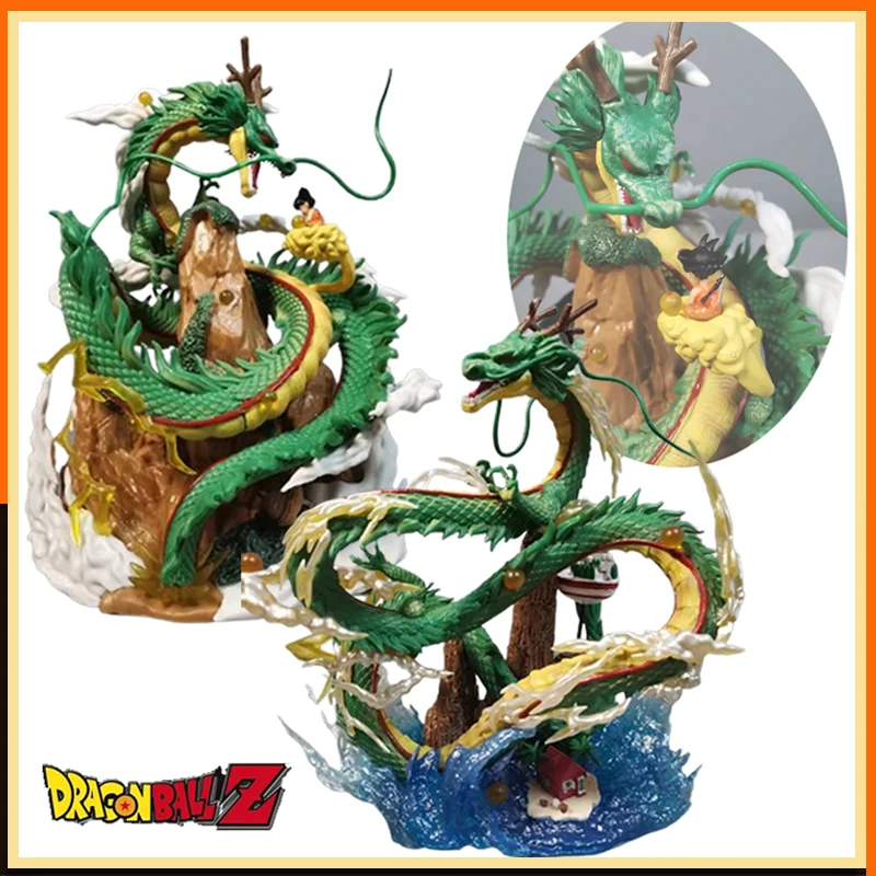 

24cm Pvc Anime Dragon Ball Shenron Action Figures Goku And Shenron Figure Collection Figurine Model Statue Decora Gift Toys