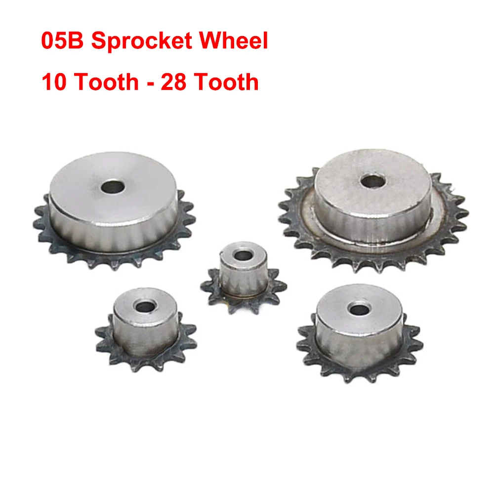 

1Pcs 45# Steel 05B Sprocket Wheel 10 Tooth - 28 Tooth Industrial Motor Chain Gear Drive Process Bore Transmission Parts