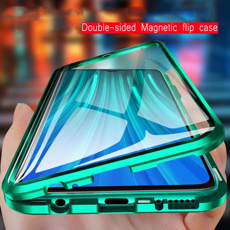 

Metal Magnetic Case For Samsung A71 A51 A32 A12 A22 A52 S A73 A31 S21 S22 A14 A54 S23 A53 A33 Double Sided Glass Adsorption Case