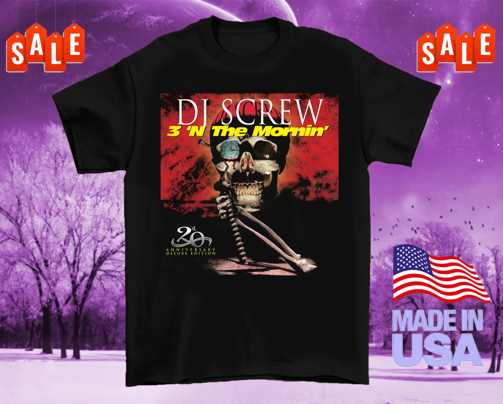 РАСПРОДАЖА DJ Screw 3 N Хлопковая футболка унисекс для взрослых с 20-летием Mornin