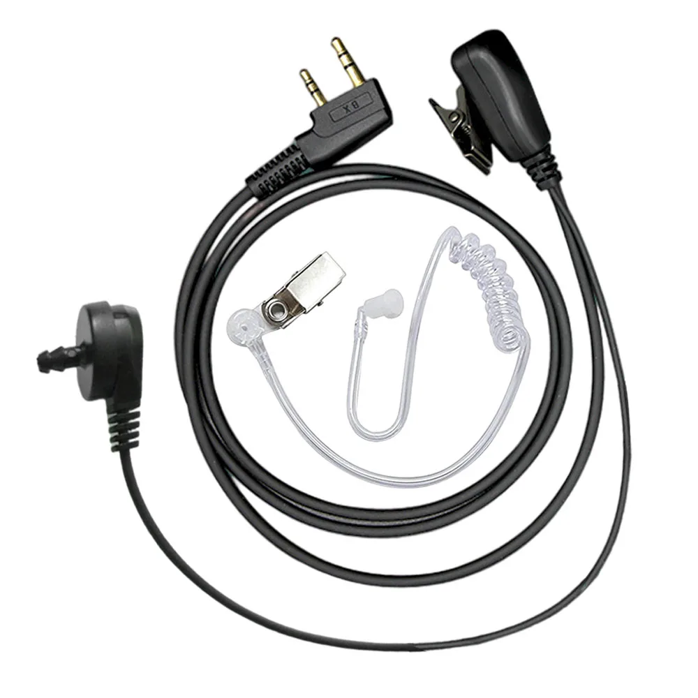 

2 Pin PTT MIC Headset Covert Acoustic Tube In-ear Earpiece For Kenwood TYT Baofeng UV-5R BF-888S CB Radio Accessories