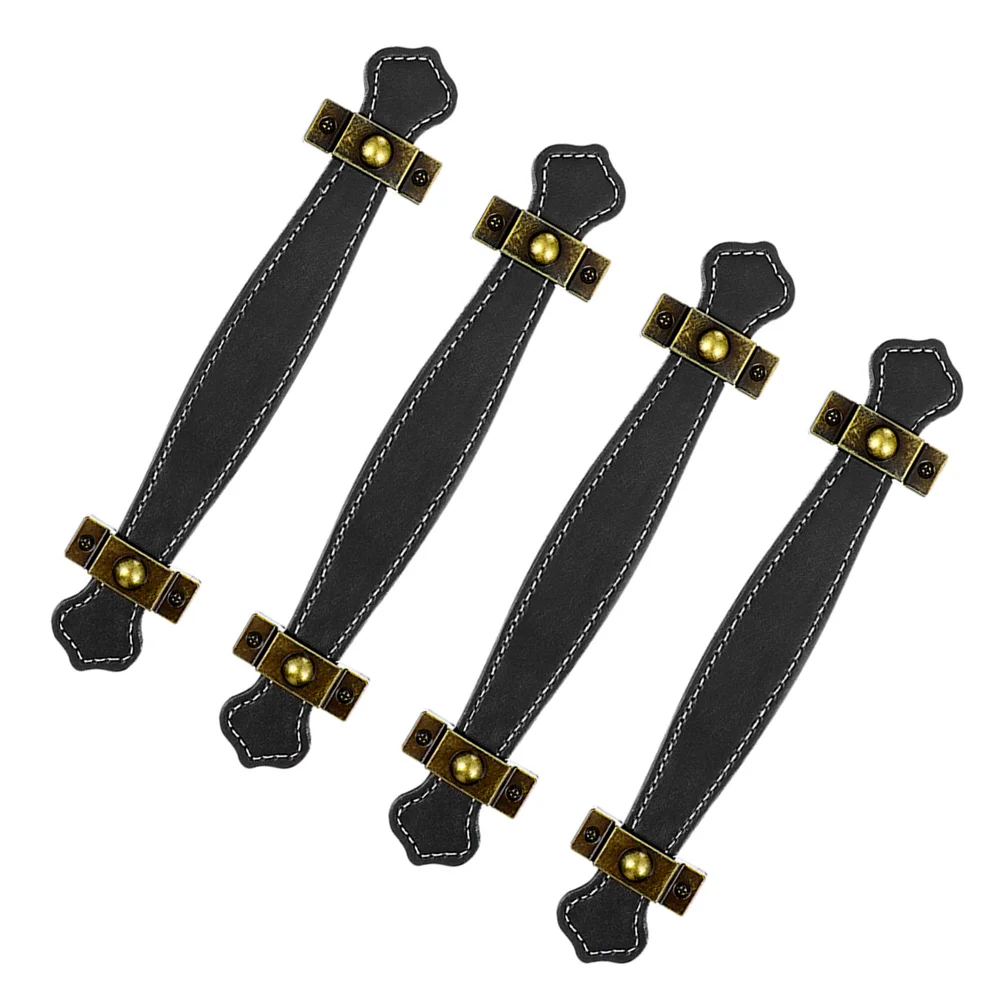 

4pcs Vintage Style Door Handles Drawer Cabinet Door Handles Luggage Pull Straps