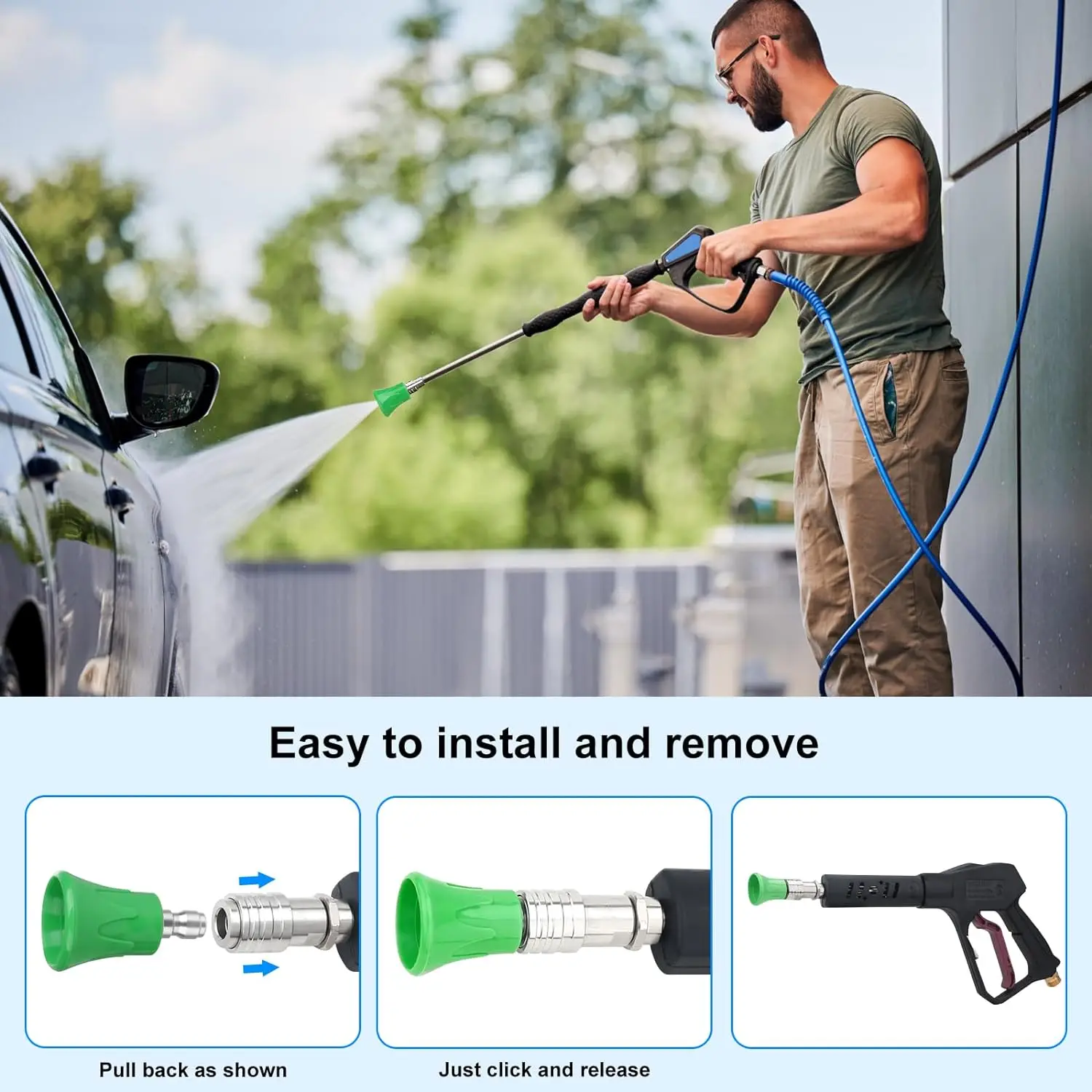 Насадка из нержавеющей стали для мойки высокого давления 1/4 дюйма