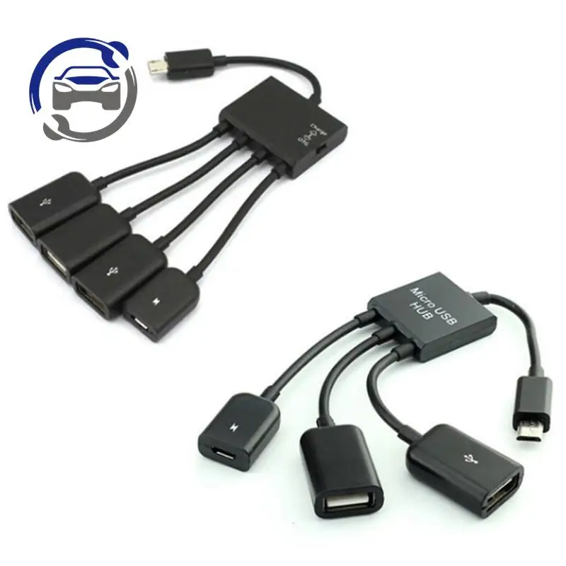 

Hot sale 3 in 1 Micro USB Host OTG Charge Hub Cord Adapter Splitter for Android Smartphones Tablet Black Cable