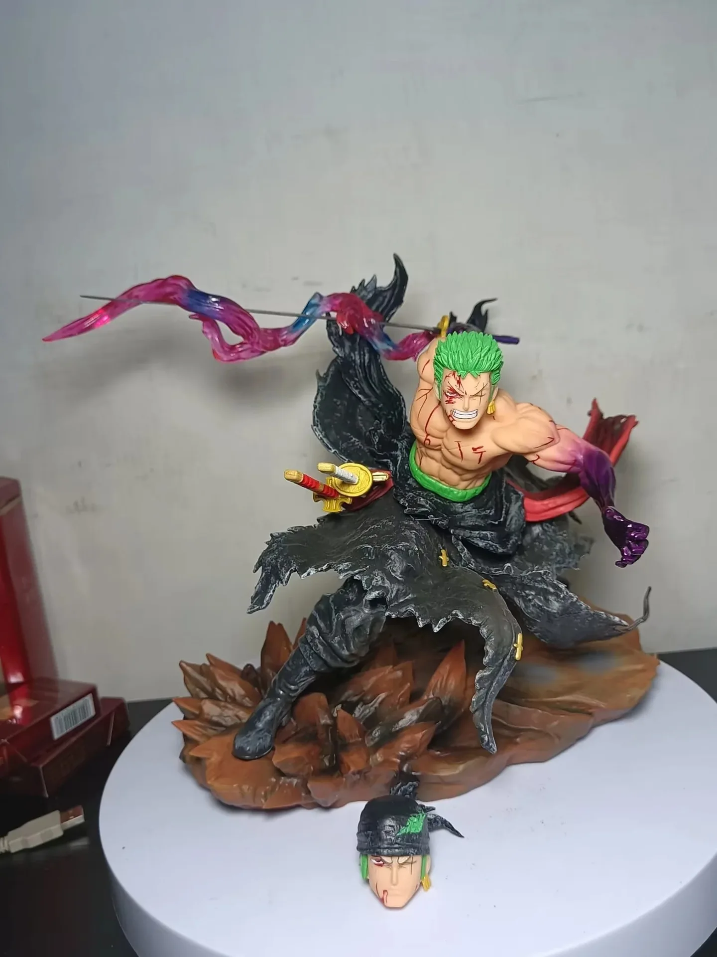 Аниме ONE PIECE GK двойная голова спецэффекты сцена ророноа Зоро статуя ПВХ
