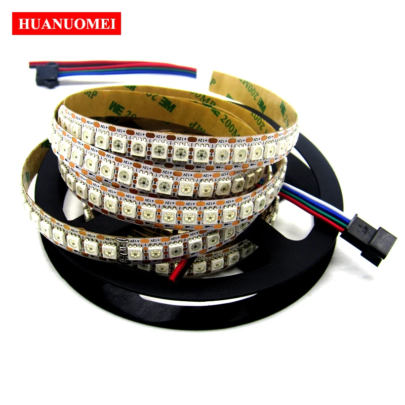 2M 144LEDs/M WS2815 Digital LED Strip Lights Pixel Multi Color Addressable SMD 5050 Flexible Tape White PCB Non-waterproof IP20