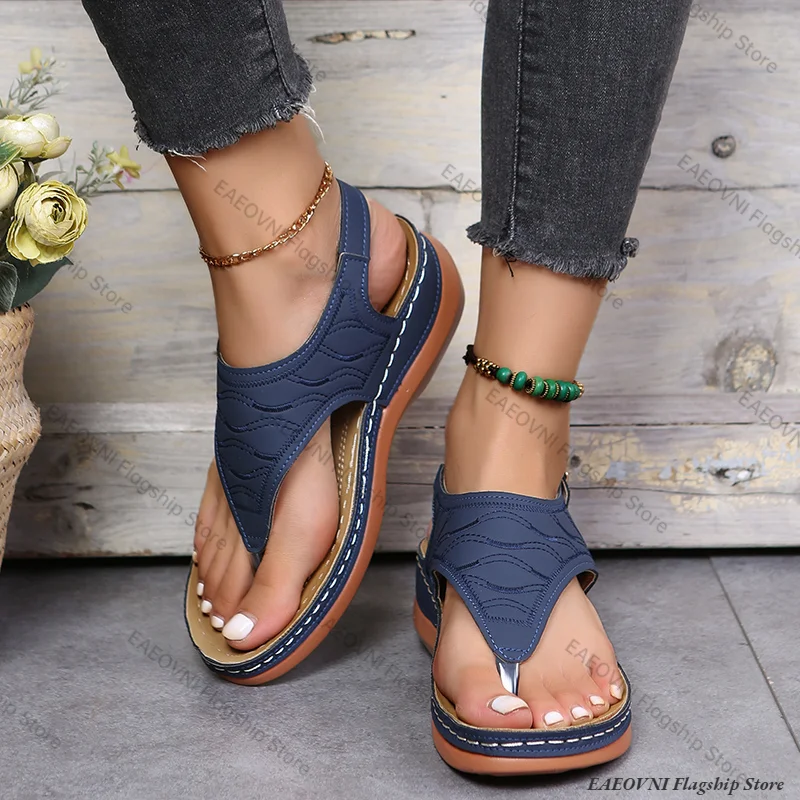 2023 Women Sandals Summer Shoes Peep Toe Sandals For Women Flat Sandals Woman Non-Slip New Fashion Lightweight Female Footwear