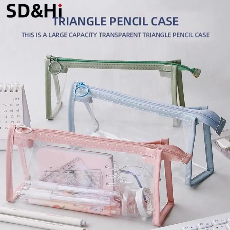 

Portable Pen Pencil Pouch Bag Waterproof PVC Transparent Pencil Case Pencil Bags For Students Stationery School Supplies