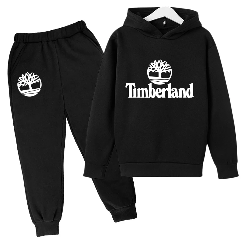 

Children Autumn Print Outdoor Sports Two-Piece Hoodie + Pants Boys And Girls Streetwear Kids Casual Pullover Teen Coat 4T-14T