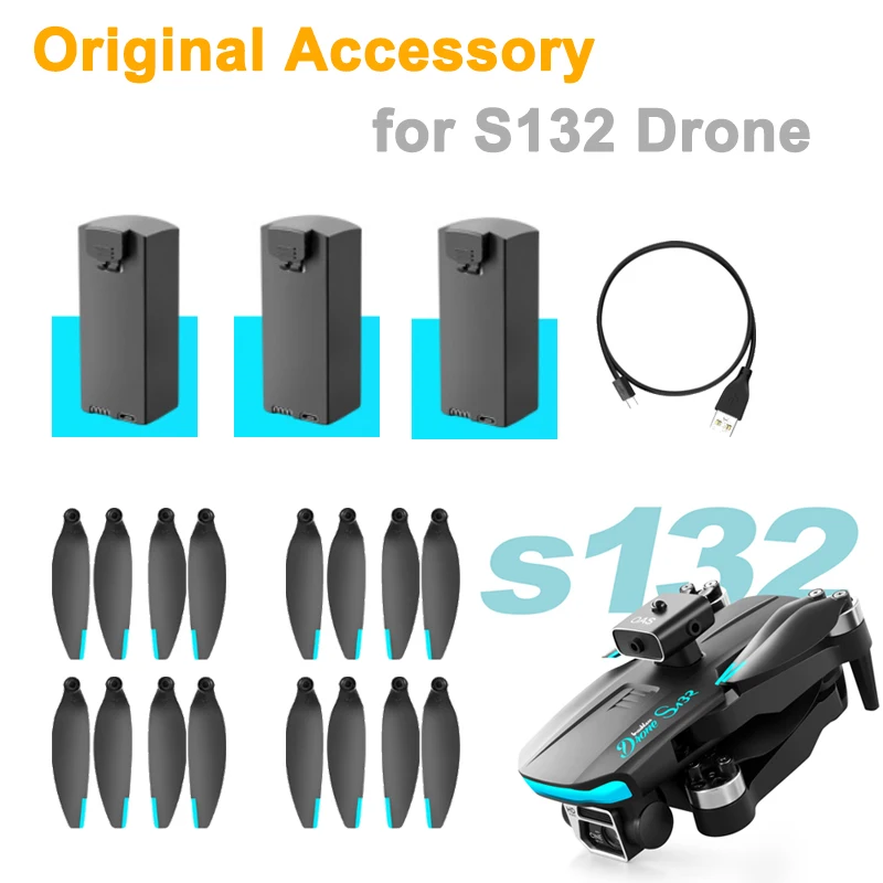 

S132PRO S132 GPS Drone Original Spare Part Battery / USB Charger Battery Charger / Propeller Maple Leaf Wing Blade Accessory