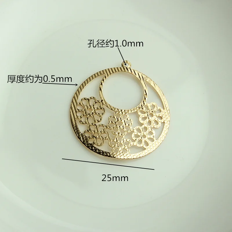 14 k позолоченные круглые аксессуары для ювелирных изделий diy ручные большие