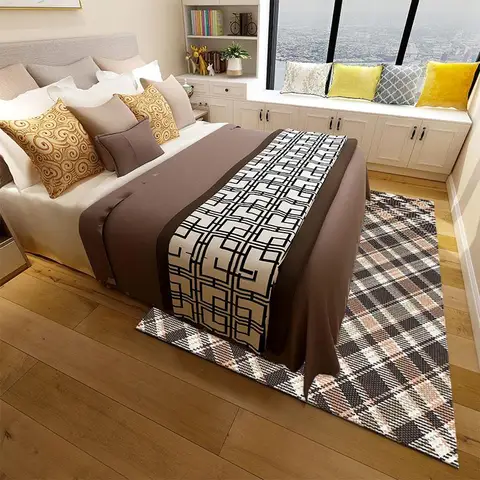 Классический клетчатый ковёр Reese  из полиэстера