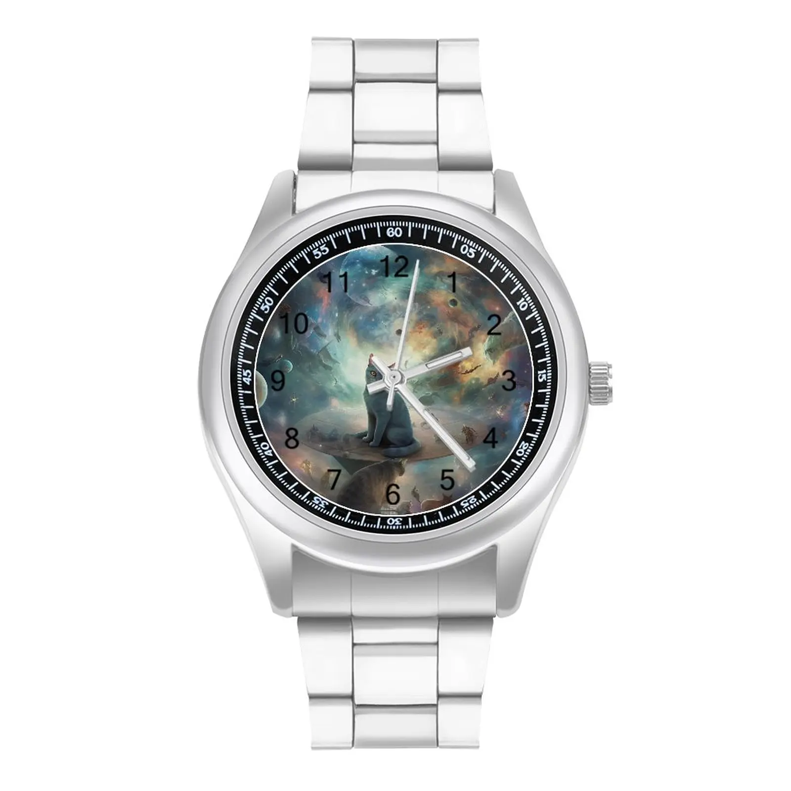 

Cat Quartz Watch Mystical Realms Design Creative Wrist Watches Steel Cheap Fishing Man Wristwatch