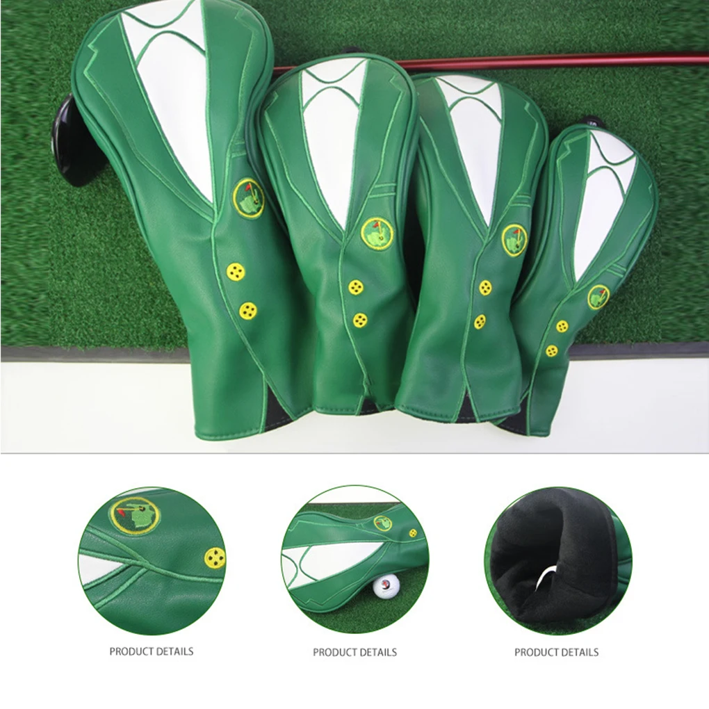 

Universal Golf Club Covers Waterproof Interesting Inner Thickened Plush Green Jacket Number Plate Gifts for Golfers Men