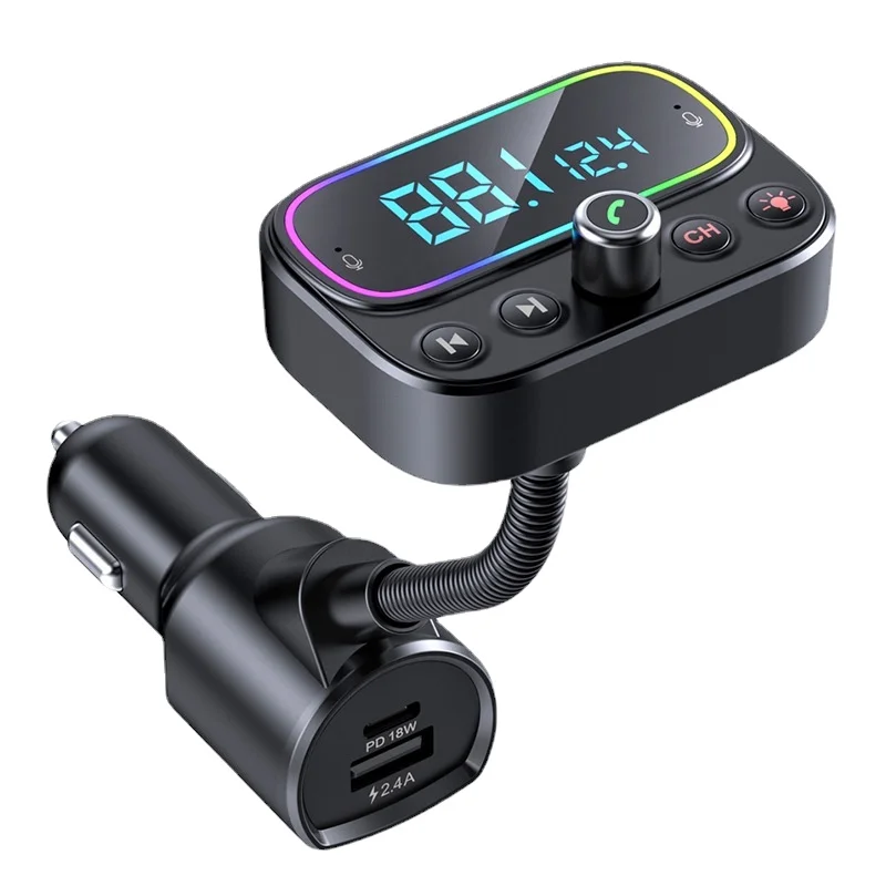 

T67 Cross-Border FM Transmitter Bluetooth Hands-Free AUX/U Disk Music Player PD Fast Charging Car MP3