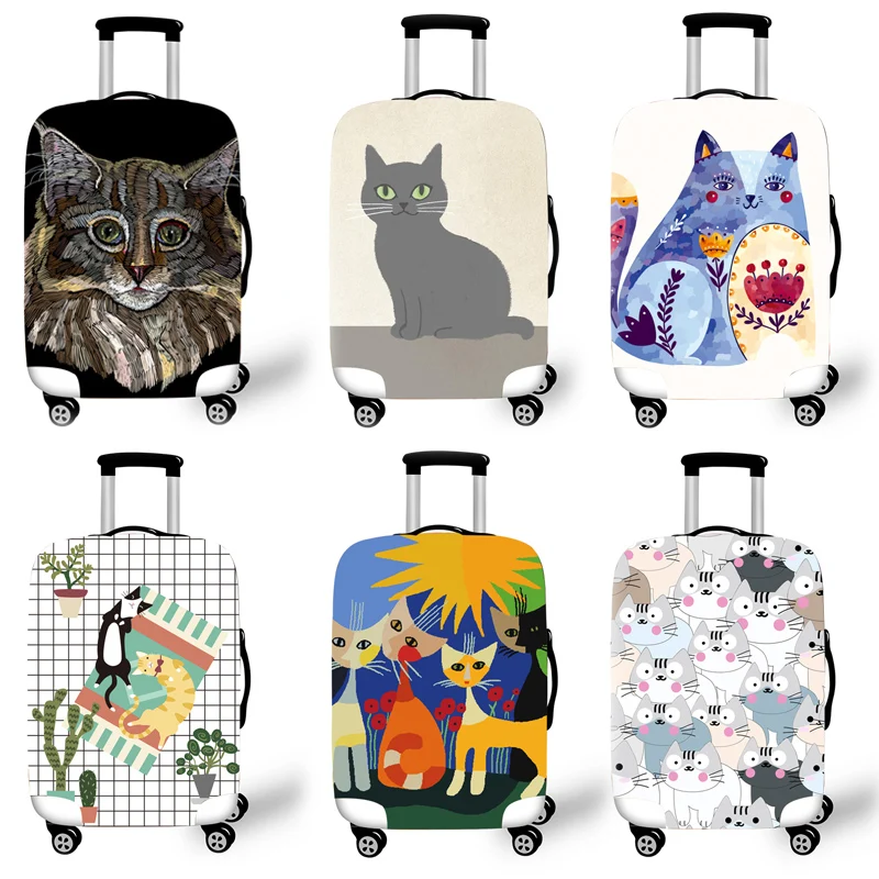 

Elastic Luggage Protective Cover Case For Suitcase Protective Cover Trolley Cases Covers 3D Travel Accessories Cat Pattern