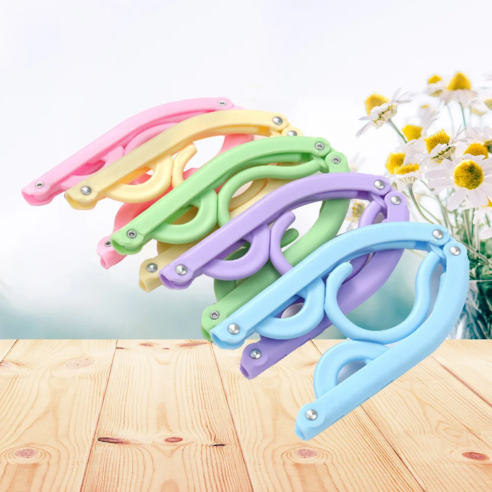 

10 PCS Portable Hangers Foldable Rack Clothes Plastic Collapsible Drying Collapsable Travel