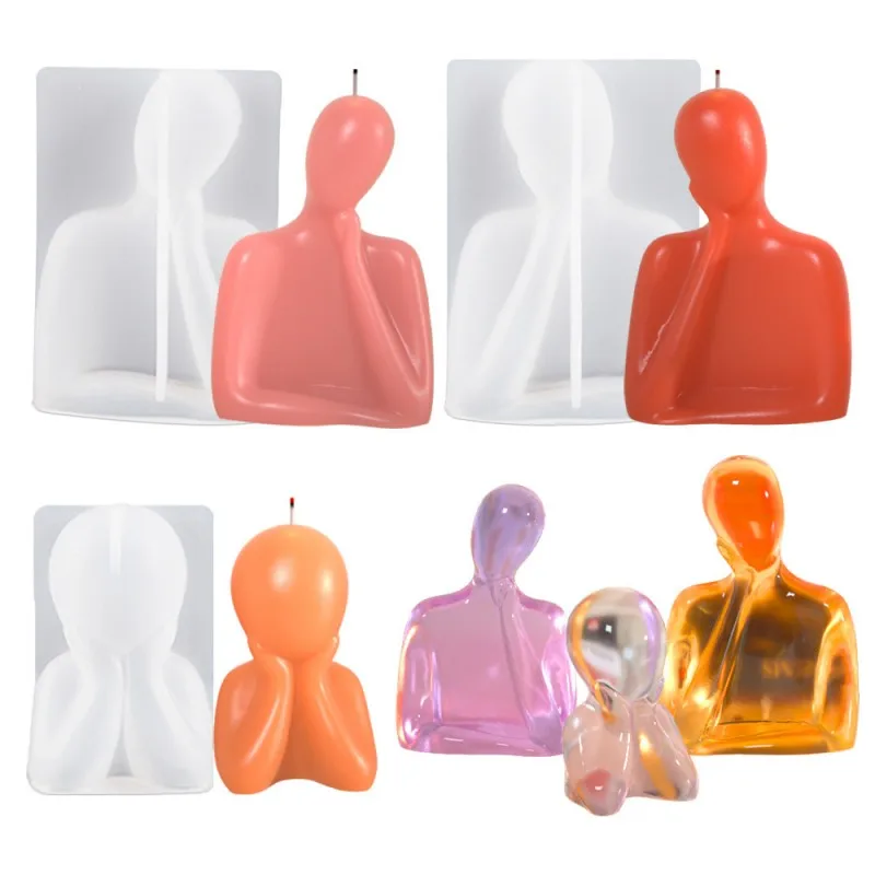 

DIY Family Portrait Candle Silicone Mold Abstract Thinker Body Plaster Aromatherapy Soap Epoxy Resin Molds Holiday Handmade Gift