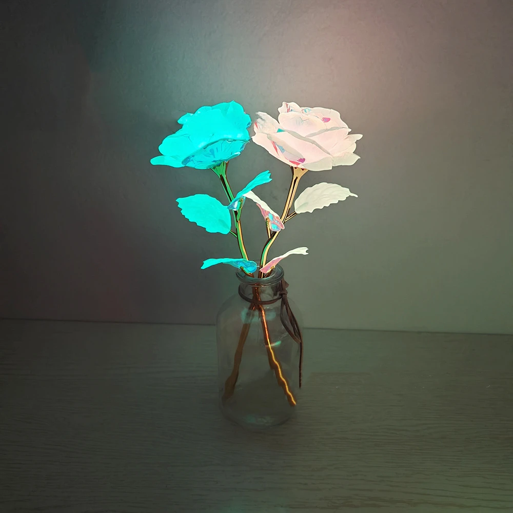 Покрытие из фольги 24 К розовое золото светящаяся Роза долговечная любовь