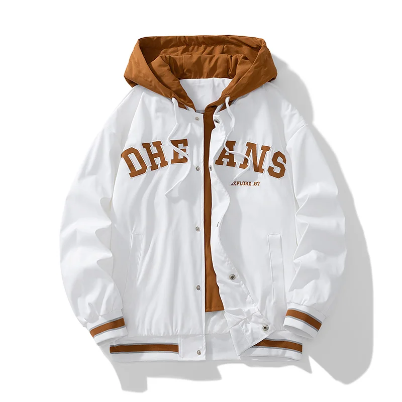 Куртка мужская однотонная из двух предметов повседневная бейсбольная униформа с