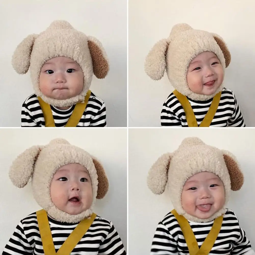 

Cute Autumn And Winter Baby Hat Children's Warm Ear Protection And Windproof Plush Baby Hat 1-2 Years Old Wool Hat