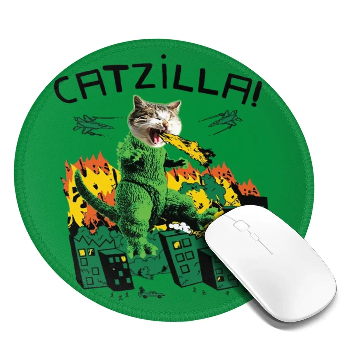 Коврик для мыши Catzilla японский kaiju monster kawai аниме винтажный резиновый Настольный