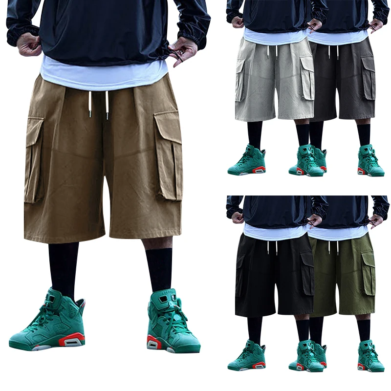 

New men's casual shorts, cotton men's shorts, casual home shorts, loose and comfortable straight leg pants, pure casual pants