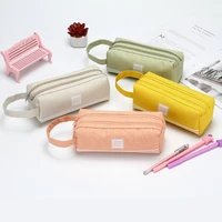 canvas pencil bag large capacity pencil cases kawaii stationery bag pencil pouch office school supplies pen bag student gift