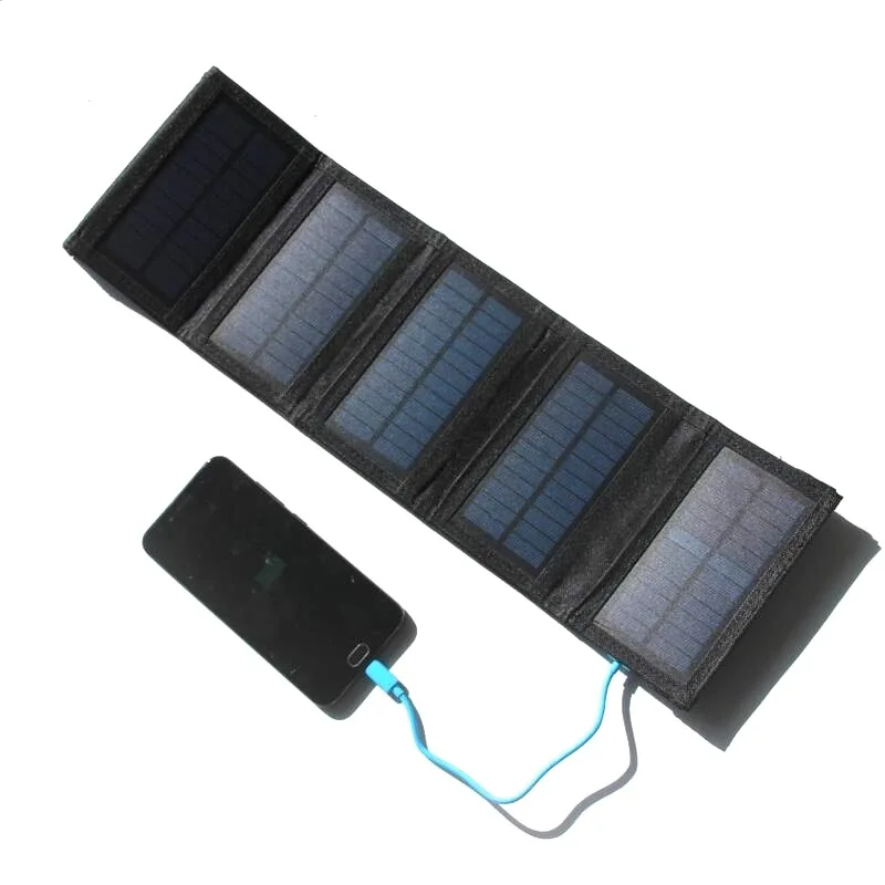 

5V 7.5W Solar Panel Folding Pack USB Charger Mobile Power Bank Outdoor Mountaineer Camping